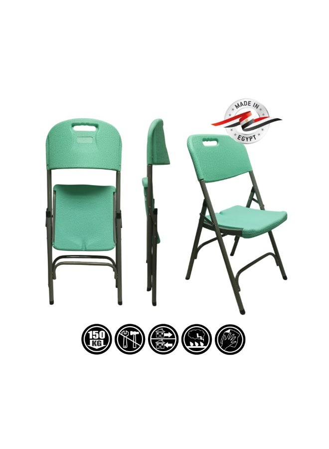 SunBoat Commerce 5-piece folding furniture set featuring an 88 cm table and four lime green chairs - Image 3